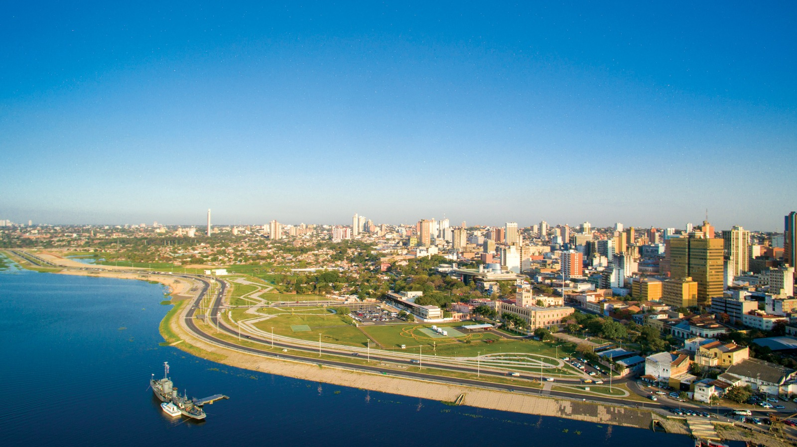 Vista aérea de Assunção, Paraguai
